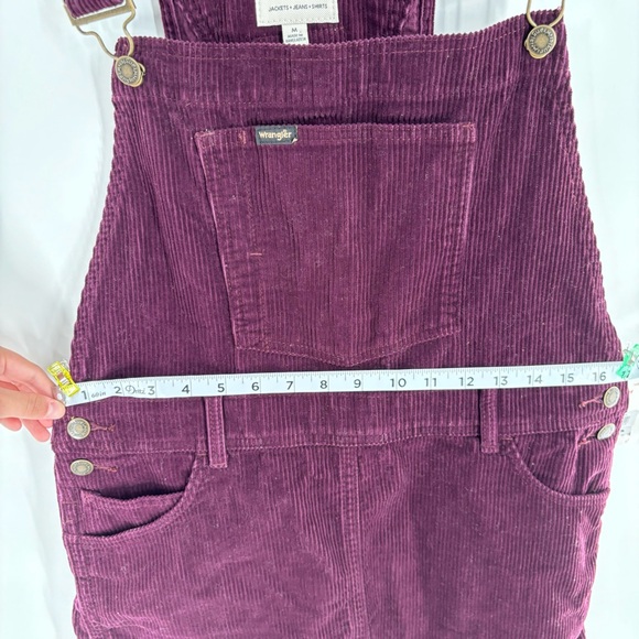New! Wrangler Overall Dress Corduroy Style Pockets Skirtall Western Size Medium - Picture 10 of 11